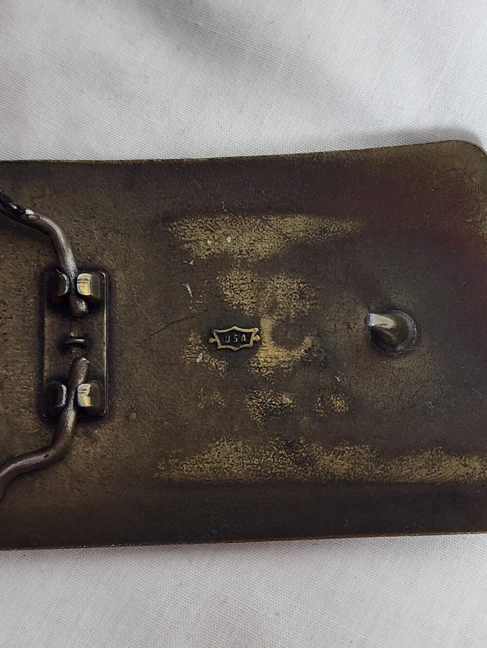 Vintage Brass Belt Buckle Loomis Armored Trucks 1970's Made In USA Retro